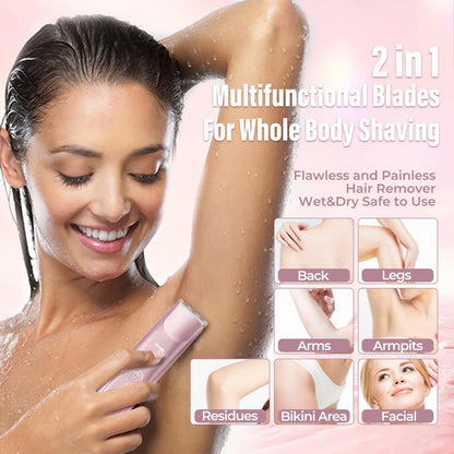 💜 LAST DAY PROMOTION - 50% OFF💜2-in-1 Women’s Electric Shaver – Dual Head Precision Trimmer