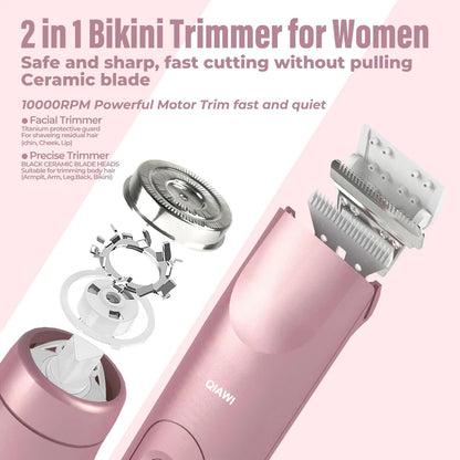 💜 LAST DAY PROMOTION - 50% OFF💜2-in-1 Women’s Electric Shaver – Dual Head Precision Trimmer