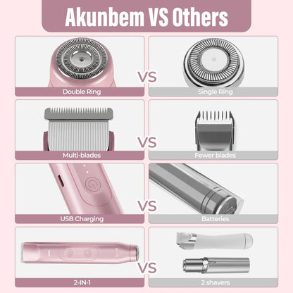 💜 LAST DAY PROMOTION - 50% OFF💜2-in-1 Women’s Electric Shaver – Dual Head Precision Trimmer