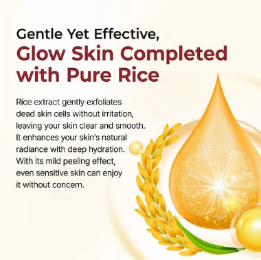 QIAWI® Peel Shot Glow Rice Ampoule Set Brightening Exfoliating Moisturizing Serum - Suitable for all skin types